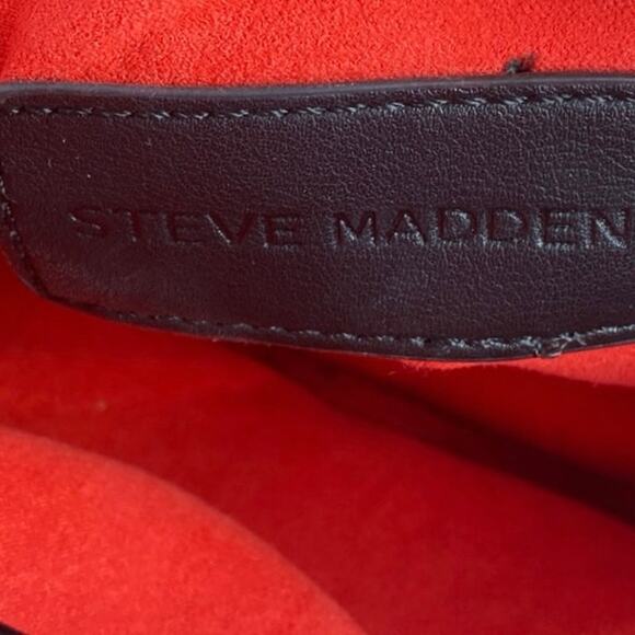 Steve Madden Women's Black Silver Studded Zip Leather Adjustable Mini Backpack - Picture 5 of 5